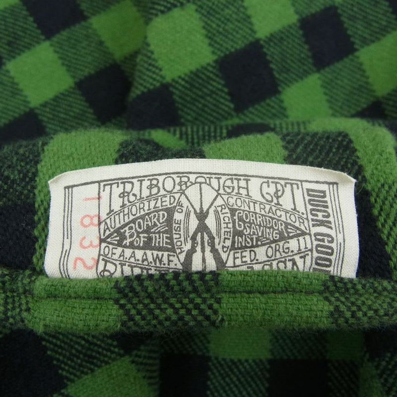 COLIMBO コリンボ H320 RICHMOND BORO WORK SHIRT FLANNEL ヘビーネル ワーク シャツ グリーン系 S【中古】