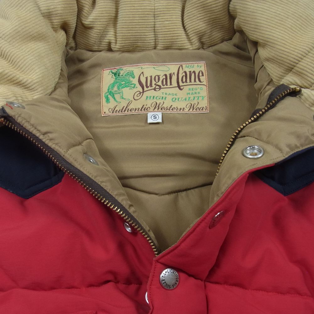SUGAR CANE シュガーケーン SC13068 PADDING HOOD VEST パッディング ベスト 中綿ベスト レッド系 S【中古】