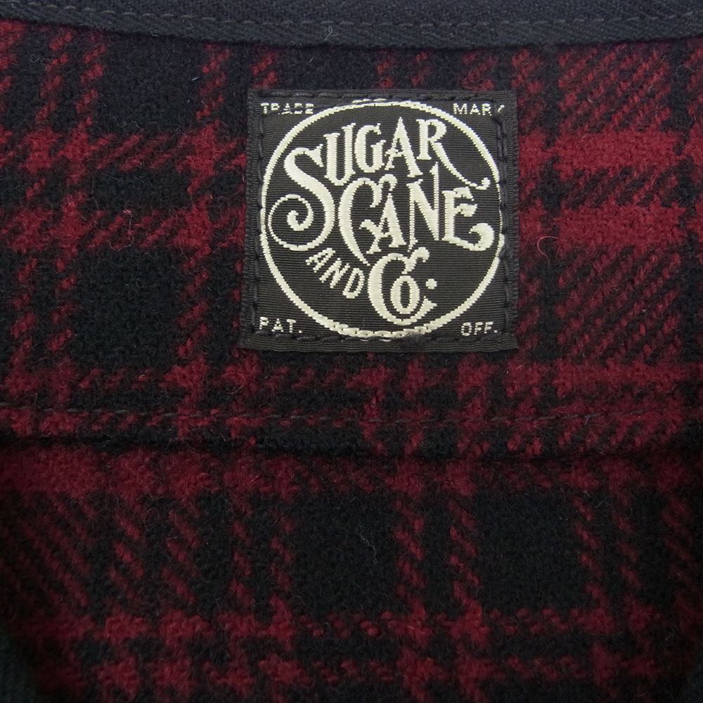 SUGAR CANE シュガーケーン SC13207 FICTION ROMANCE 21.25oz.WOOL CHECK CRUISER VEST ベスト レッド系 36【中古】