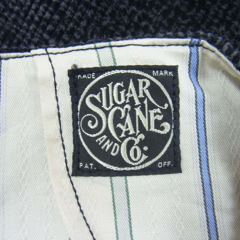SUGAR CANE シュガーケーン SC13209 プリント コーデュロイ ワーク ベスト ブラック系 36【中古】
