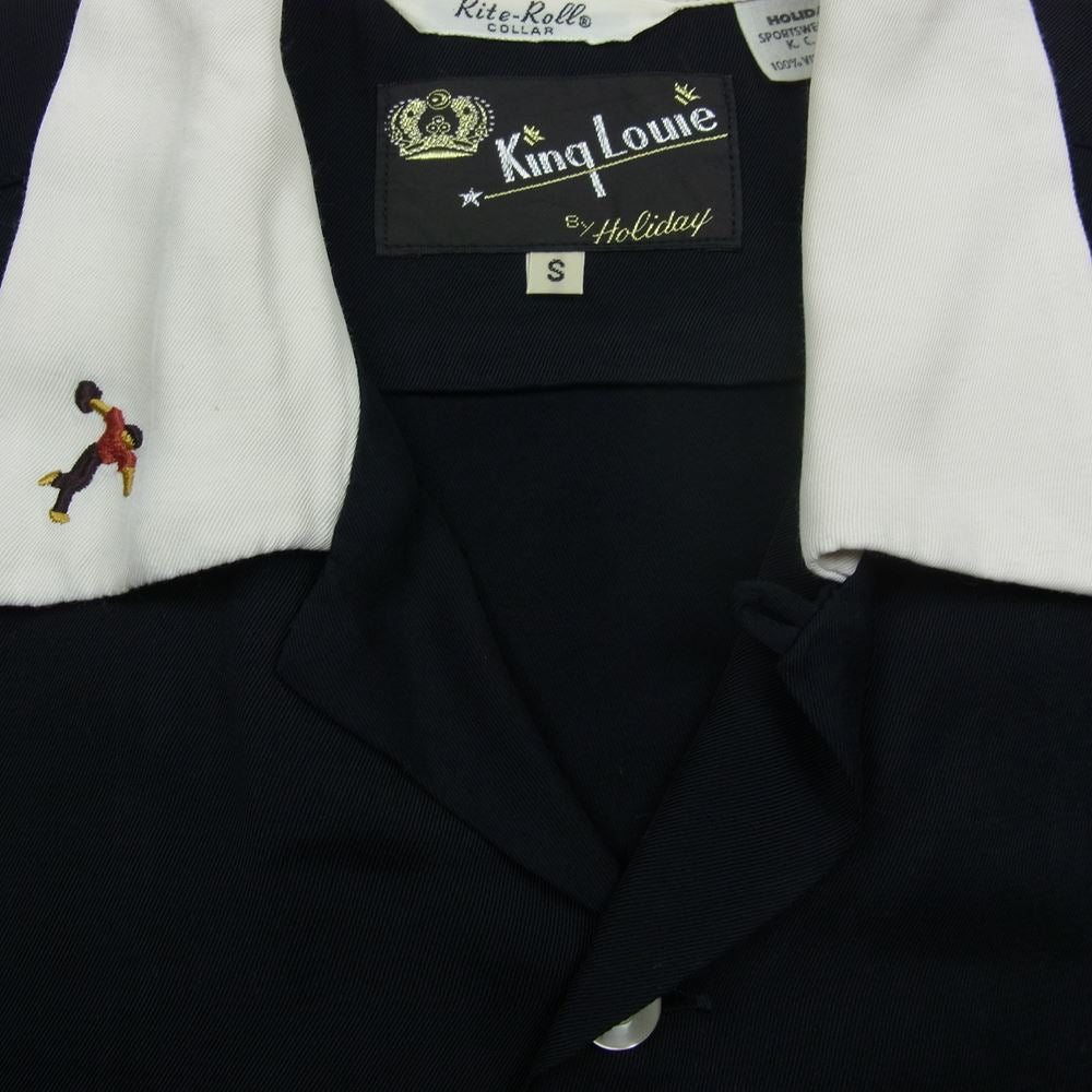 キングルイ KL37600 復刻 PAINTBRUSH チェーン刺繍  ボウリング シャツ ブラック系 S【中古】