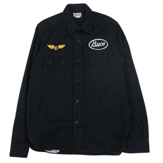 The REAL McCOY'S ザリアルマッコイズ BUCO ブコ Club Shirts SALT LAKE M.C. クラブ シャツ ブラック系 14【中古】