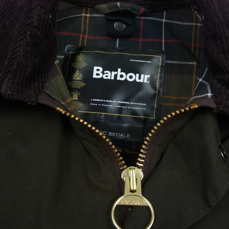 Barbour バブアー 英国製 Classic Bedale Wax jacket クラシック ビデイル ワックス ジャケット カーキ系 C34/86cm【中古】