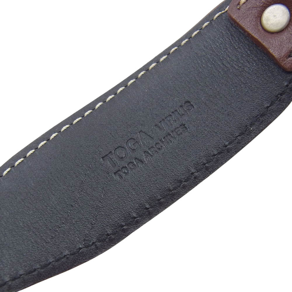 トーガ ビリリース メタルバックル レザー ブレスレット ブラウン系【中古】