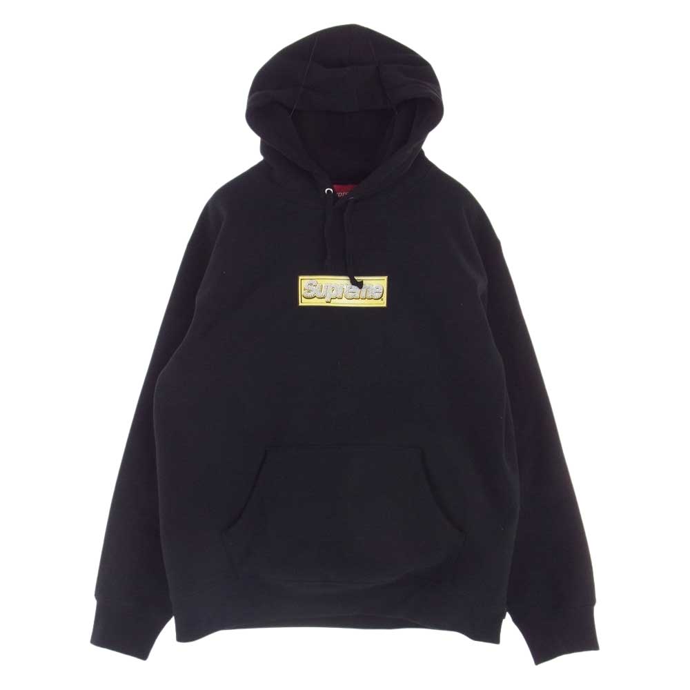 Supreme シュプリーム 22SS Bling Box Logo Hooded Sweatshirt ブリング ボックスロゴ プルオーバー スウェット パーカー ブラック系 M【中古】