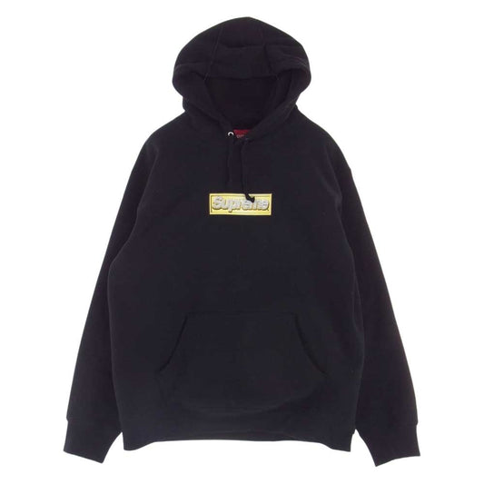Supreme シュプリーム 22SS Bling Box Logo Hooded Sweatshirt ブリング ボックスロゴ プルオーバー スウェット パーカー ブラック系 M【中古】