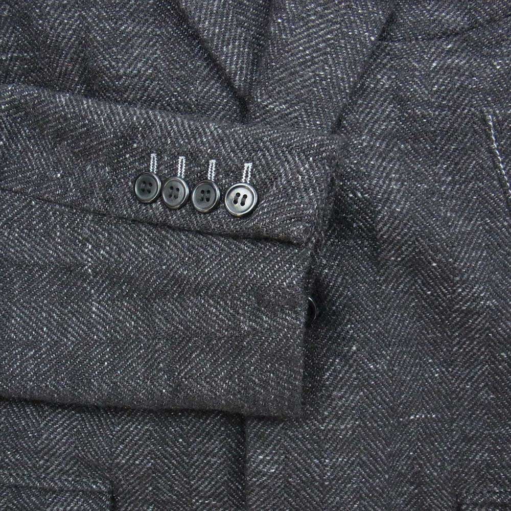 COMME des GARCONS HOMME DEUX コムデギャルソンオムドゥ AD2016 DR-J060 ヘリンボーンウール 染色加工 2B テーラードジャケット ダークグレー系 M【中古】