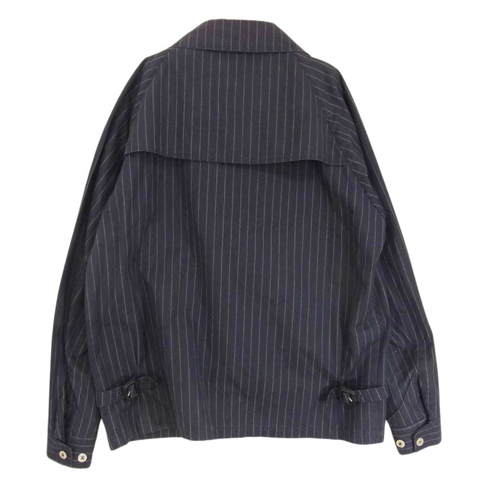 Mackintosh マッキントッシュ 英国製 ウォータープルーフ加工 フルジップ ストライプ ジャケット ネイビー系 38【中古】