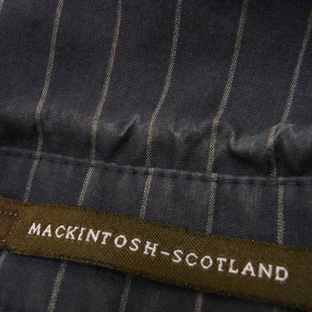 Mackintosh マッキントッシュ 英国製 ウォータープルーフ加工 フルジップ ストライプ ジャケット ネイビー系 38【中古】