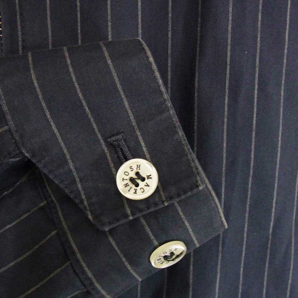 Mackintosh マッキントッシュ 英国製 ウォータープルーフ加工 フルジップ ストライプ ジャケット ネイビー系 38【中古】