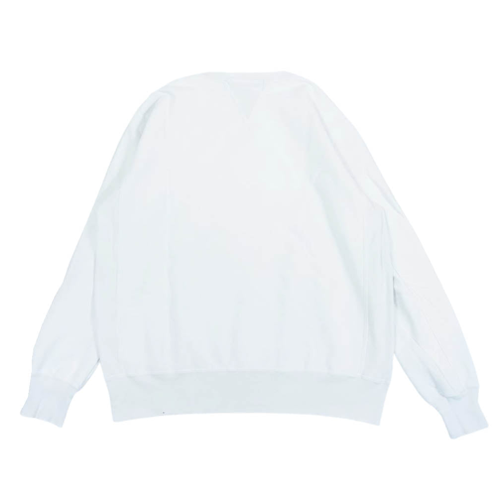 REMI RELIEF レミレリーフ ダメージ加工 両Vガゼット クルーネック スウェット トレーナー オフホワイト系 M【中古】