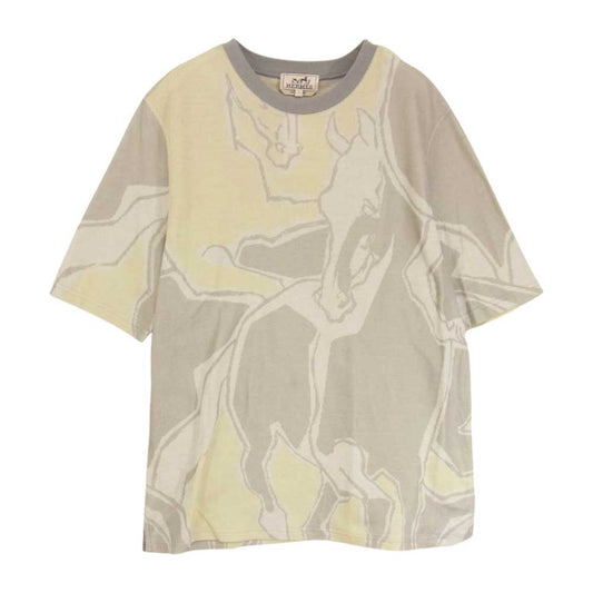 HERMES エルメス ホースダンス 半袖 カットソー Tシャツ グレー系 L【中古】