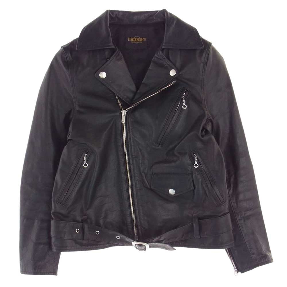 ファインクリーク＆コー Ladies Double Riders Jacket EMU レディース ホースハイド ダブル ライダース ジャケット M ブラック系 M【中古】