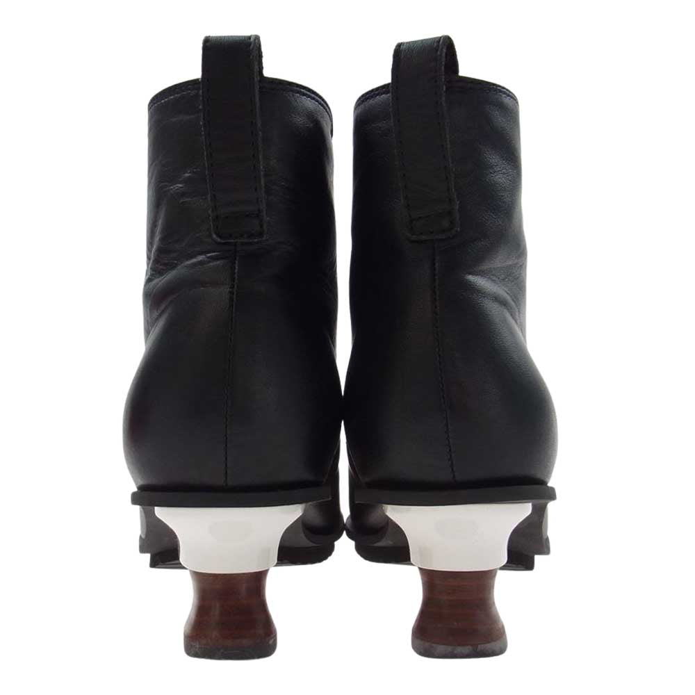 ISSEY MIYAKE イッセイミヤケ サイドゴア ヒール ショート ブーツ ブラック系 24.0㎝【中古】