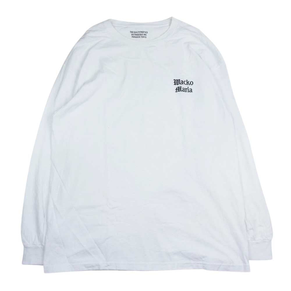 WACKO MARIA ワコマリア CREW NECK LONG SLEEVE T-SHIRT  ホワイト系 XL【中古】