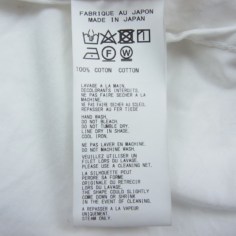 Yohji Yamamoto POUR HOMME ヨウジヤマモトプールオム 20AW HR-B05-001 台衿ロングカラー 環縫い コットンロングブラウス ホワイト系 2【中古】