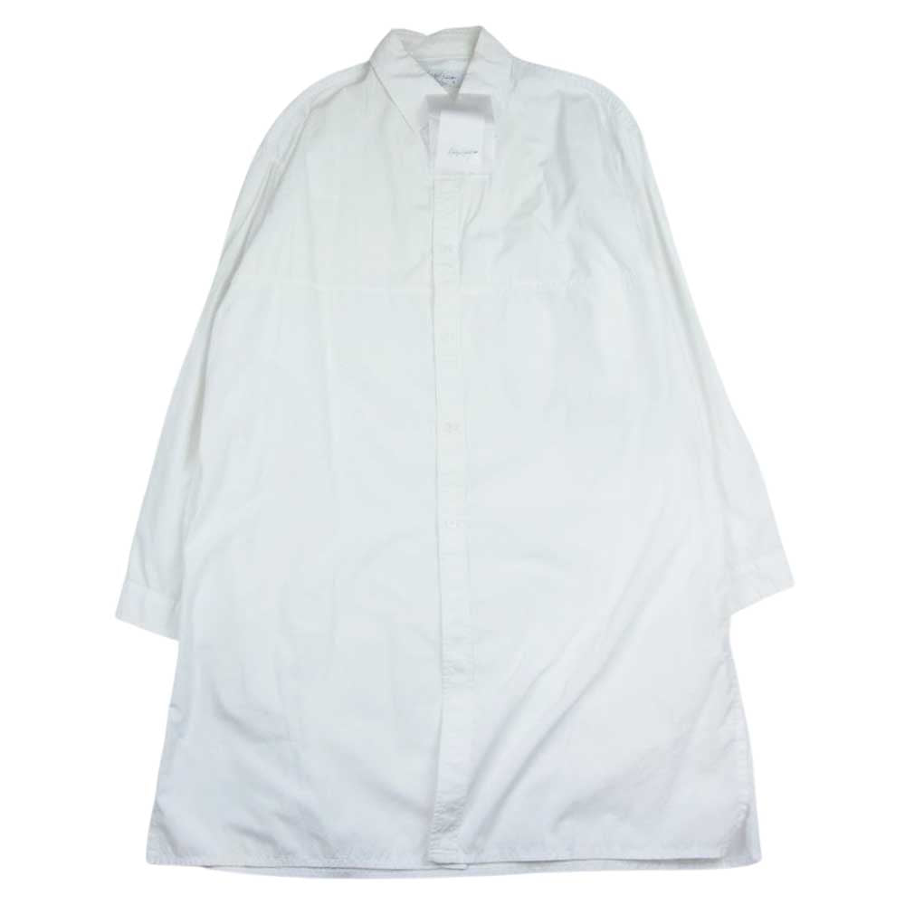 Yohji Yamamoto POUR HOMME ヨウジヤマモトプールオム 21AW HX-B67-005 COTTON BROAD CHAIN STITCH LEFT BREAST PATCH POCKET BLOUSE 環縫い コットンロング ブラウス ホワイト系 2【中古】