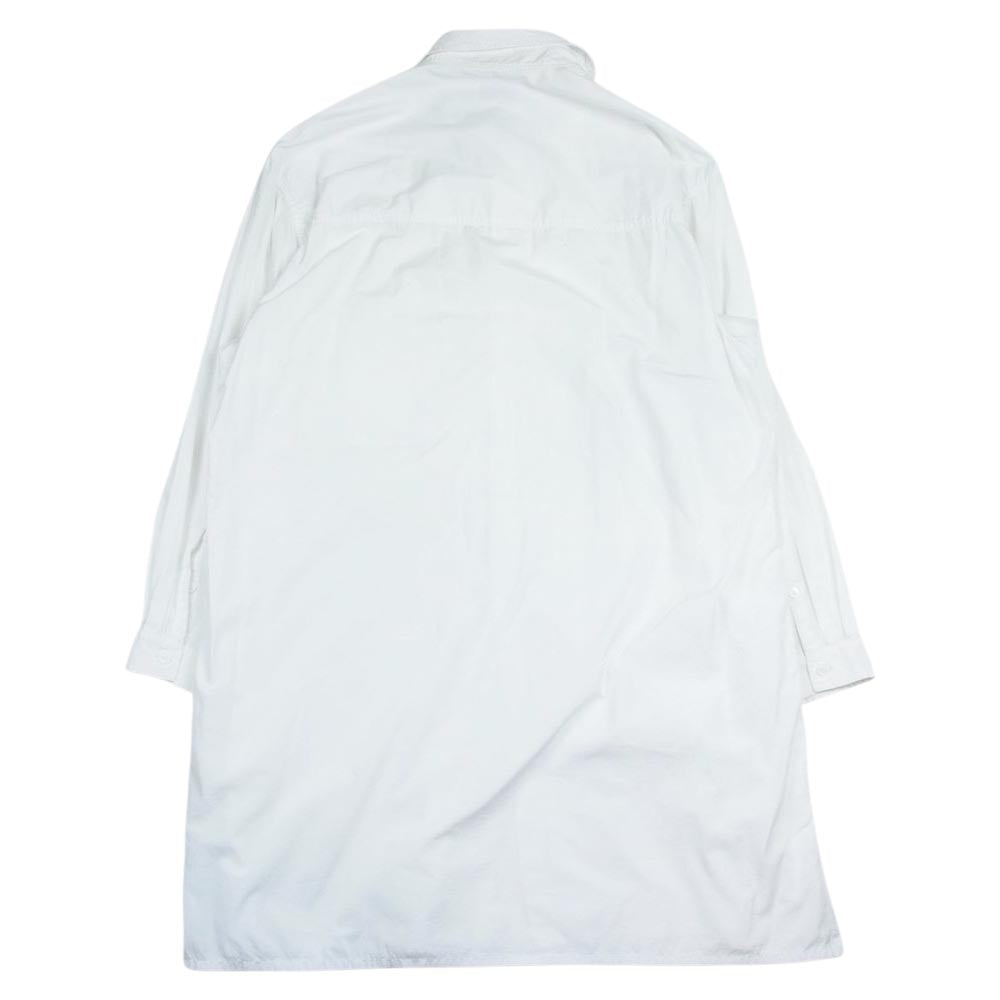 Yohji Yamamoto POUR HOMME ヨウジヤマモトプールオム 21AW HX-B67-005 COTTON BROAD CHAIN STITCH LEFT BREAST PATCH POCKET BLOUSE 環縫い コットンロング ブラウス ホワイト系 2【中古】