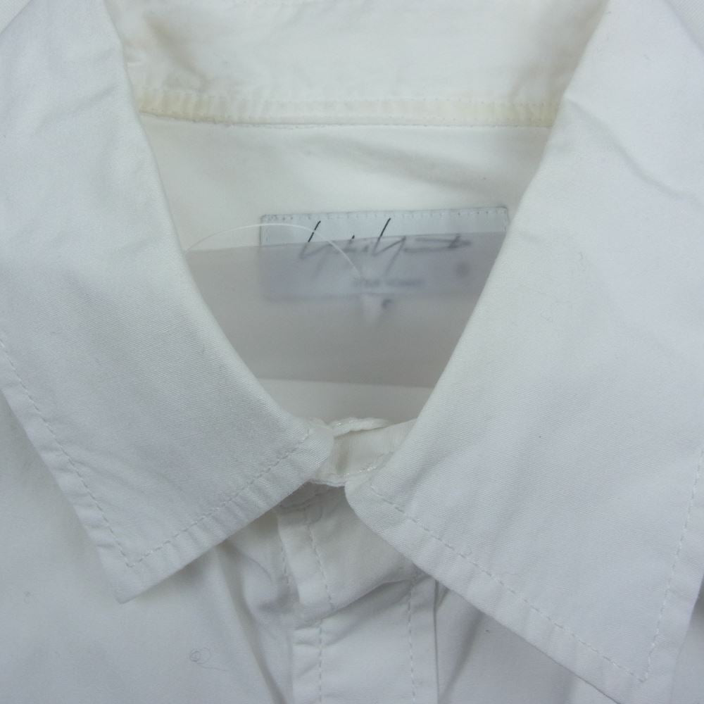 Yohji Yamamoto POUR HOMME ヨウジヤマモトプールオム 21AW HX-B67-005 COTTON BROAD CHAIN STITCH LEFT BREAST PATCH POCKET BLOUSE 環縫い コットンロング ブラウス ホワイト系 2【中古】