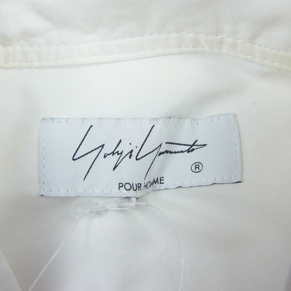 Yohji Yamamoto POUR HOMME ヨウジヤマモトプールオム 21AW HX-B67-005 COTTON BROAD CHAIN STITCH LEFT BREAST PATCH POCKET BLOUSE 環縫い コットンロング ブラウス ホワイト系 2【中古】