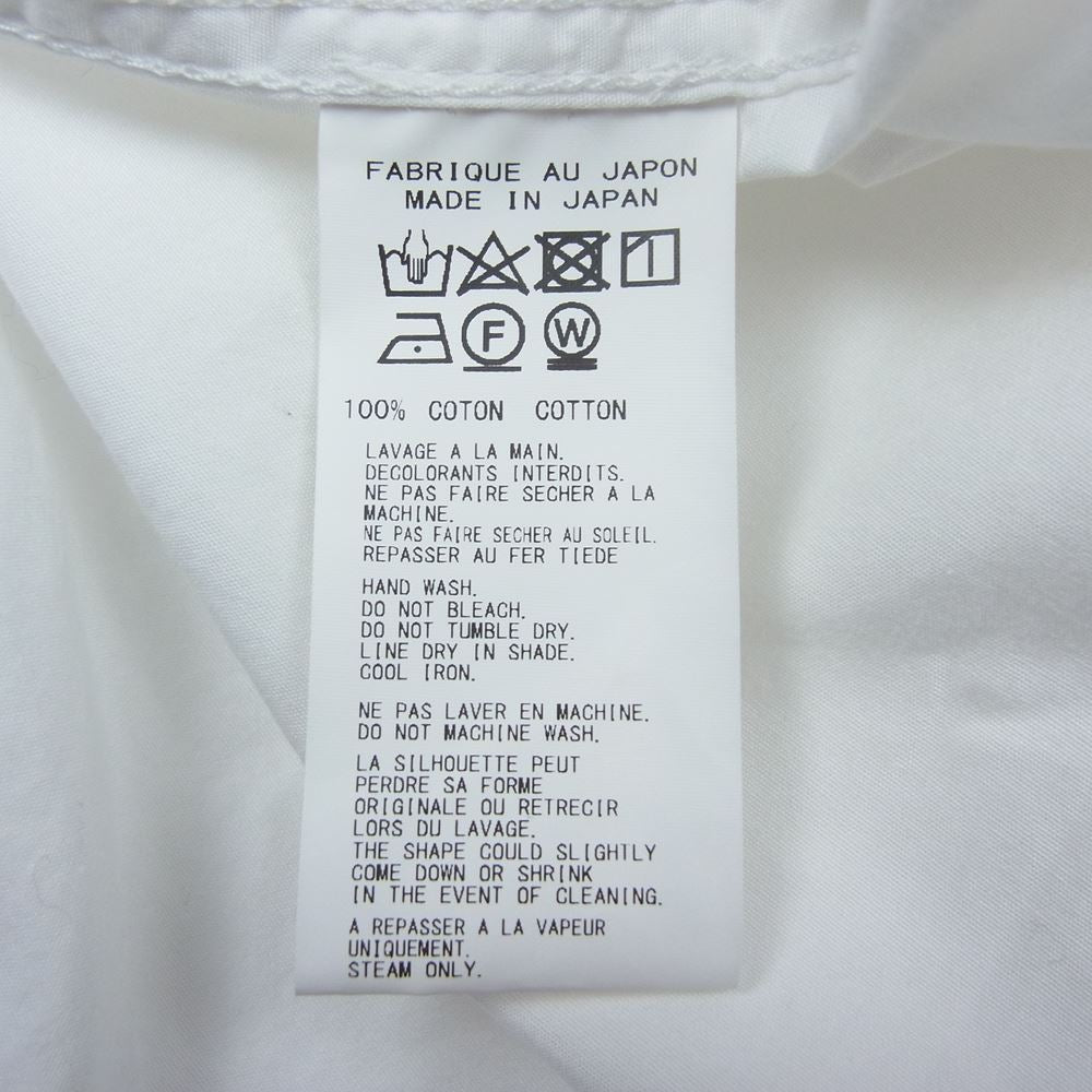 Yohji Yamamoto POUR HOMME ヨウジヤマモトプールオム 21AW HX-B67-005 COTTON BROAD CHAIN STITCH LEFT BREAST PATCH POCKET BLOUSE 環縫い コットンロング ブラウス ホワイト系 2【中古】