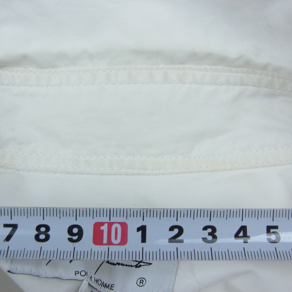 Yohji Yamamoto POUR HOMME ヨウジヤマモトプールオム 21AW HX-B67-005 COTTON BROAD CHAIN STITCH LEFT BREAST PATCH POCKET BLOUSE 環縫い コットンロング ブラウス ホワイト系 2【中古】