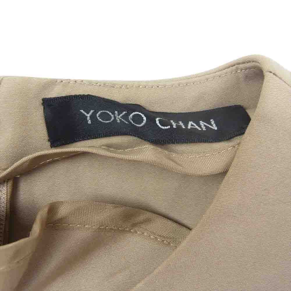 YOKO CHAN ヨーコチャン YCD-055 ノースリーブ バックジップ タックバルーン コクーン ワンピース ベージュ系【中古】