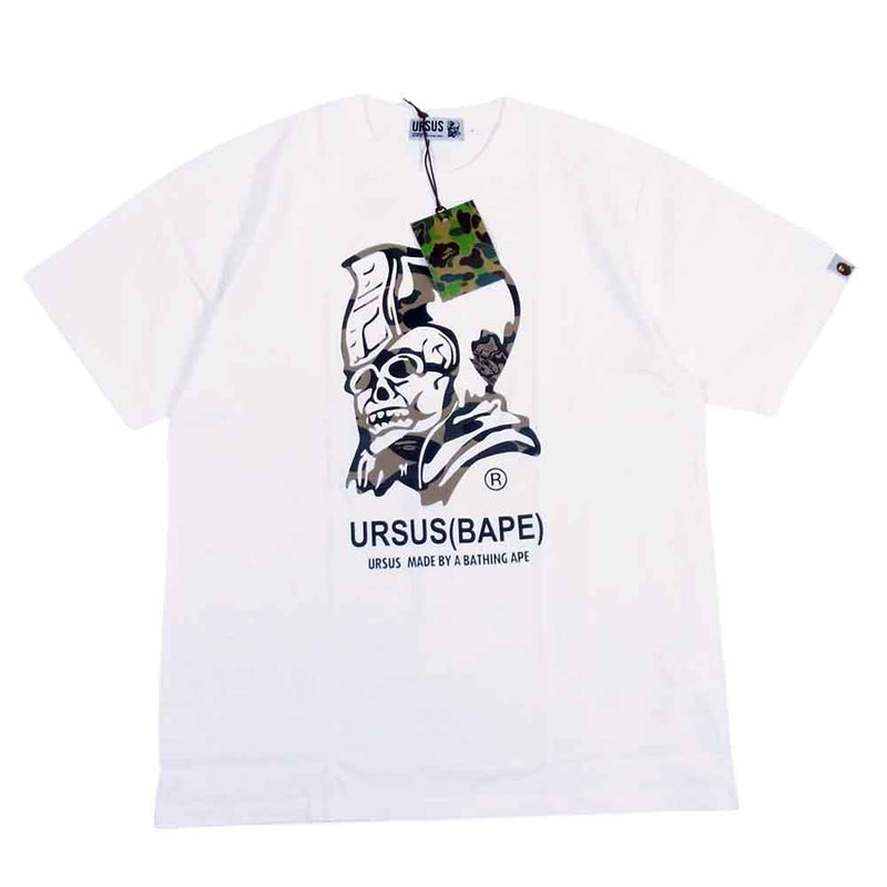 A BATHING APE アベイシングエイプ 21SS  1H20110006 URSUS CAMO TRADEMARK TEE アーサス ロゴ Tシャツ ホワイト系 L【新古品】【未使用】【中古】