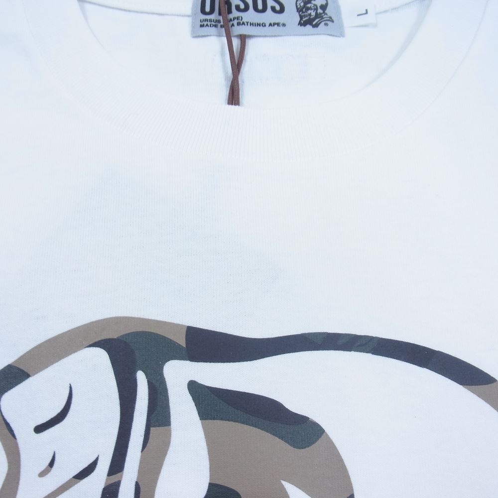 A BATHING APE アベイシングエイプ 21SS  1H20110006 URSUS CAMO TRADEMARK TEE アーサス ロゴ Tシャツ ホワイト系 L【新古品】【未使用】【中古】