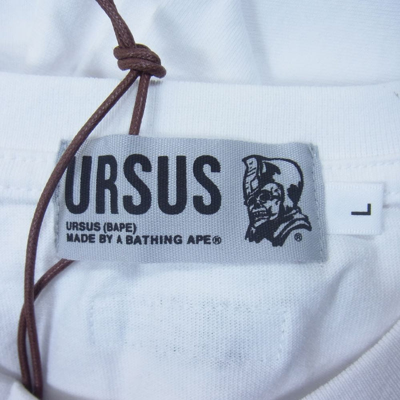 A BATHING APE アベイシングエイプ 21SS  1H20110006 URSUS CAMO TRADEMARK TEE アーサス ロゴ Tシャツ ホワイト系 L【新古品】【未使用】【中古】