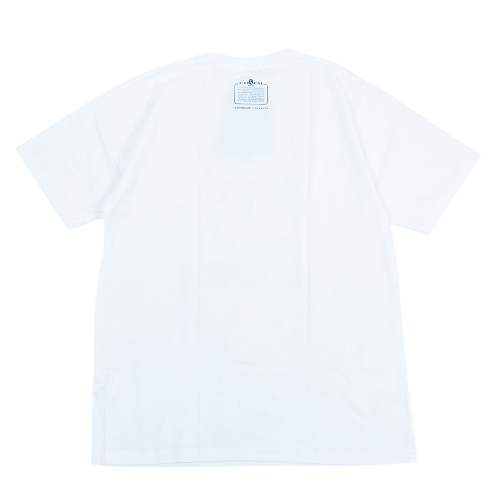 A BATHING APE アベイシングエイプ 1H73109902  × COACH コーチ COLLEGE TEE カレッジ Tシャツ ホワイト系 L【新古品】【未使用】【中古】