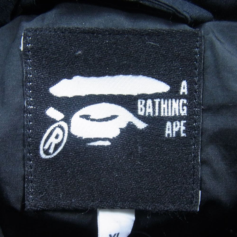 A BATHING APE アベイシングエイプ レオパード ダウン ジャケット ブラック系 ブルー系 XL【中古】