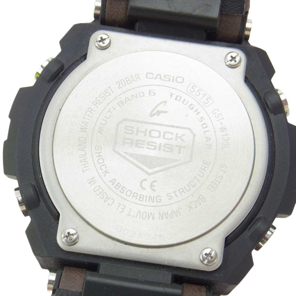 美品✨G-SHOCK GST-W130L 電波ソーラー 腕時計 シルバー レザー カシオG-SHOCK GST-W130L 美品
