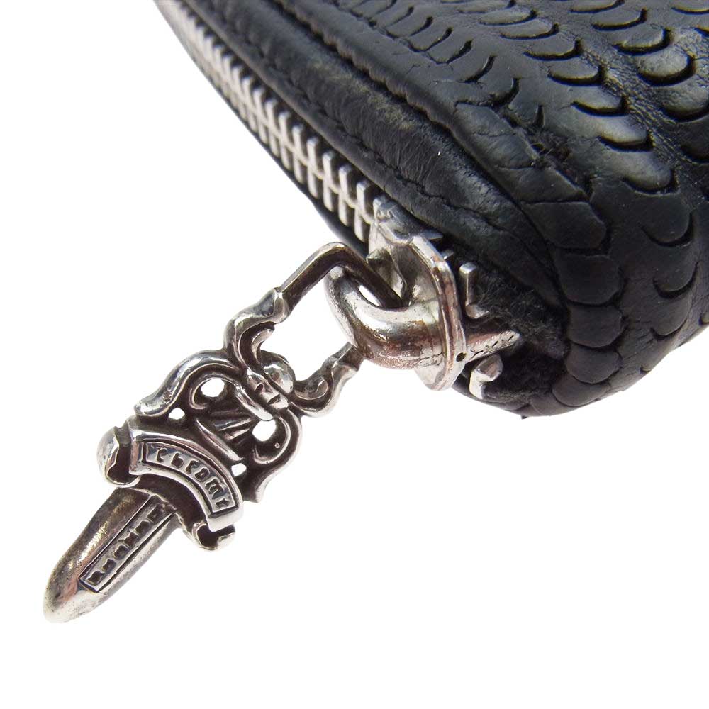CHROME HEARTS クロムハーツ（原本無） REC F ZIP NOVELTY ノベルティ レザー レック ラウンドジップ ウォレット ブラック系【中古】