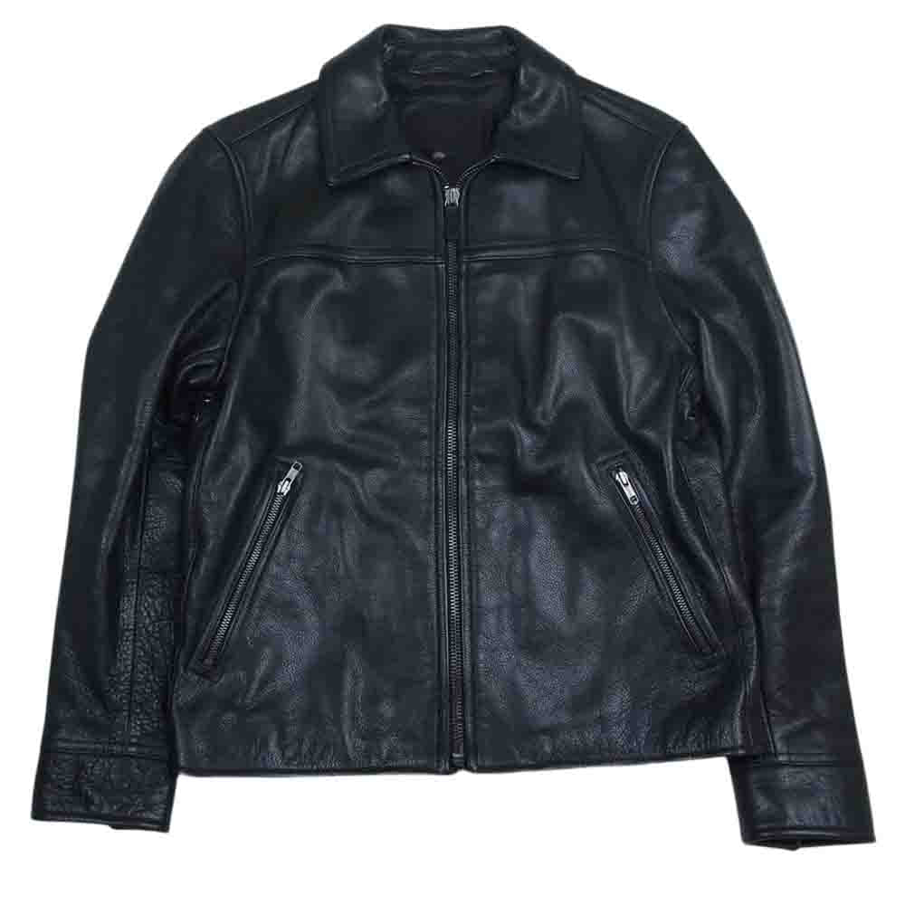 COACH コーチ レザー シングル ライダース ジャケット ブラック系 S【中古】