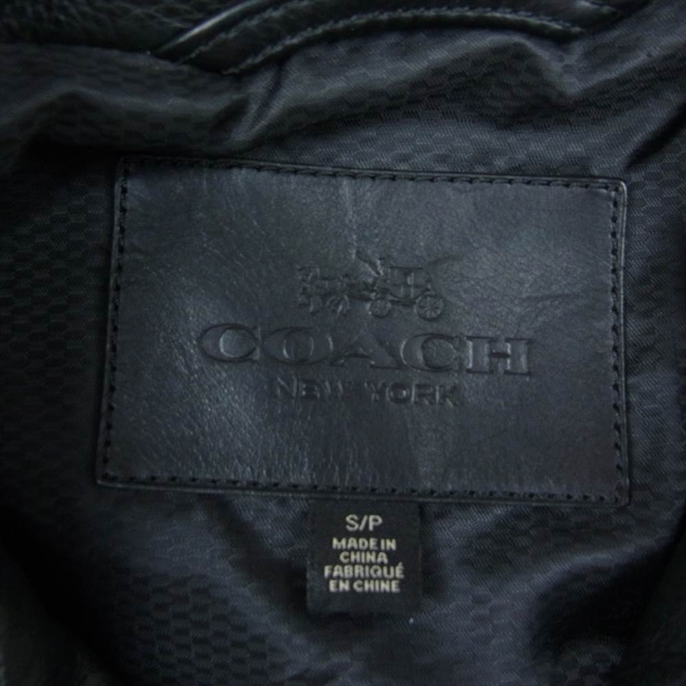 COACH コーチ レザー シングル ライダース ジャケット ブラック系 S【中古】