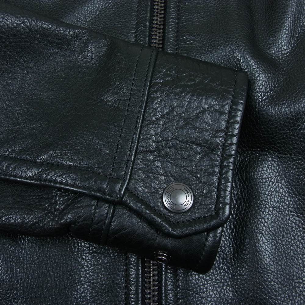 COACH コーチ レザー シングル ライダース ジャケット ブラック系 S【中古】