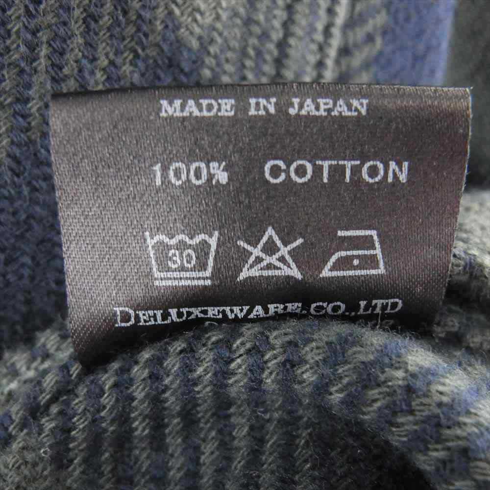 デラックスウエア バッファロー チェック ヘビー ネル 長袖シャツ  モスグリーン系 XS【中古】