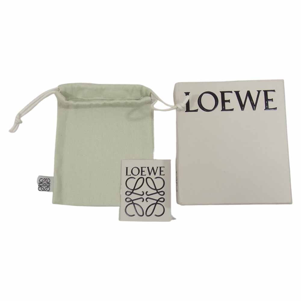 LOEWE ロエベ 124.12.Z44 二つ折り財布 アナグラム コンパクト ジップ ウォレット ブルー系【中古】