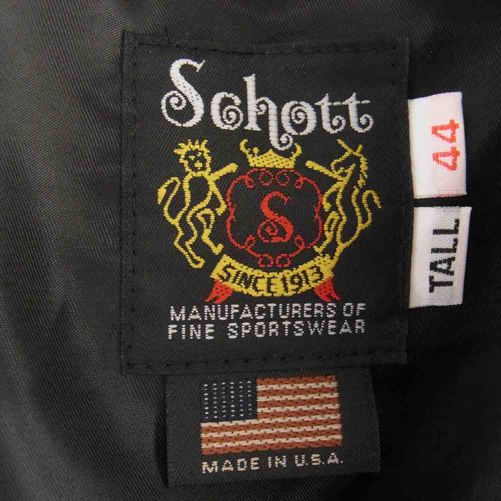 schott ショット 217US SHEEP ONE STAR TALL RIDERS 茶芯 シープ ワン スター トール レザー ダブルライダース ジャケット ブラック系 44【美品】【中古】