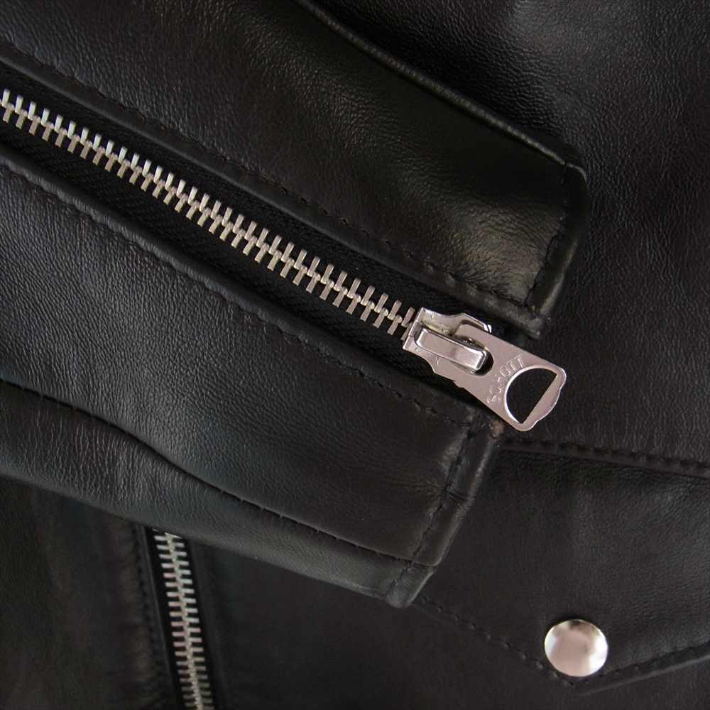 schott ショット 217US SHEEP ONE STAR TALL RIDERS 茶芯 シープ ワン スター トール レザー ダブルライダース ジャケット ブラック系 44【美品】【中古】