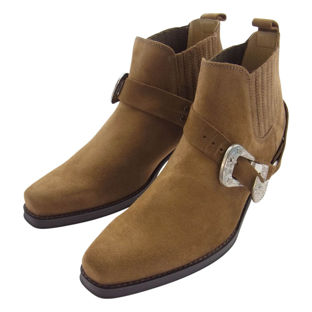 ジョニーブルズ 4719 IG別注 SUEDE CAMEL スエード バックルチェーンストラップ ウエスタンブーツ ブラウン系 42【極上美品】【中古】