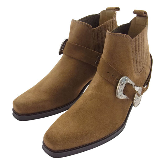 ジョニーブルズ 4719 IG別注 SUEDE CAMEL スエード バックルチェーンストラップ ウエスタンブーツ ブラウン系 42【極上美品】【中古】