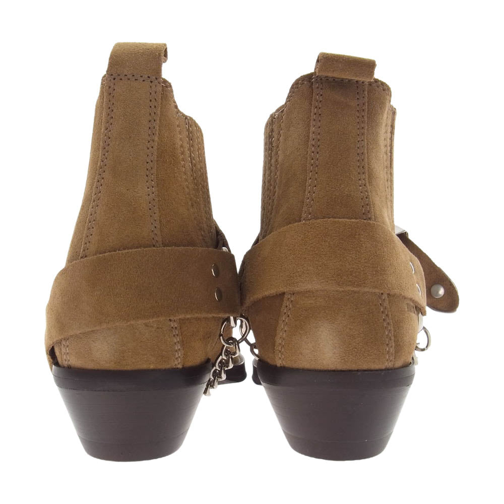 ジョニーブルズ 4719 IG別注 SUEDE CAMEL スエード バックルチェーンストラップ ウエスタンブーツ ブラウン系 42【極上美品】【中古】