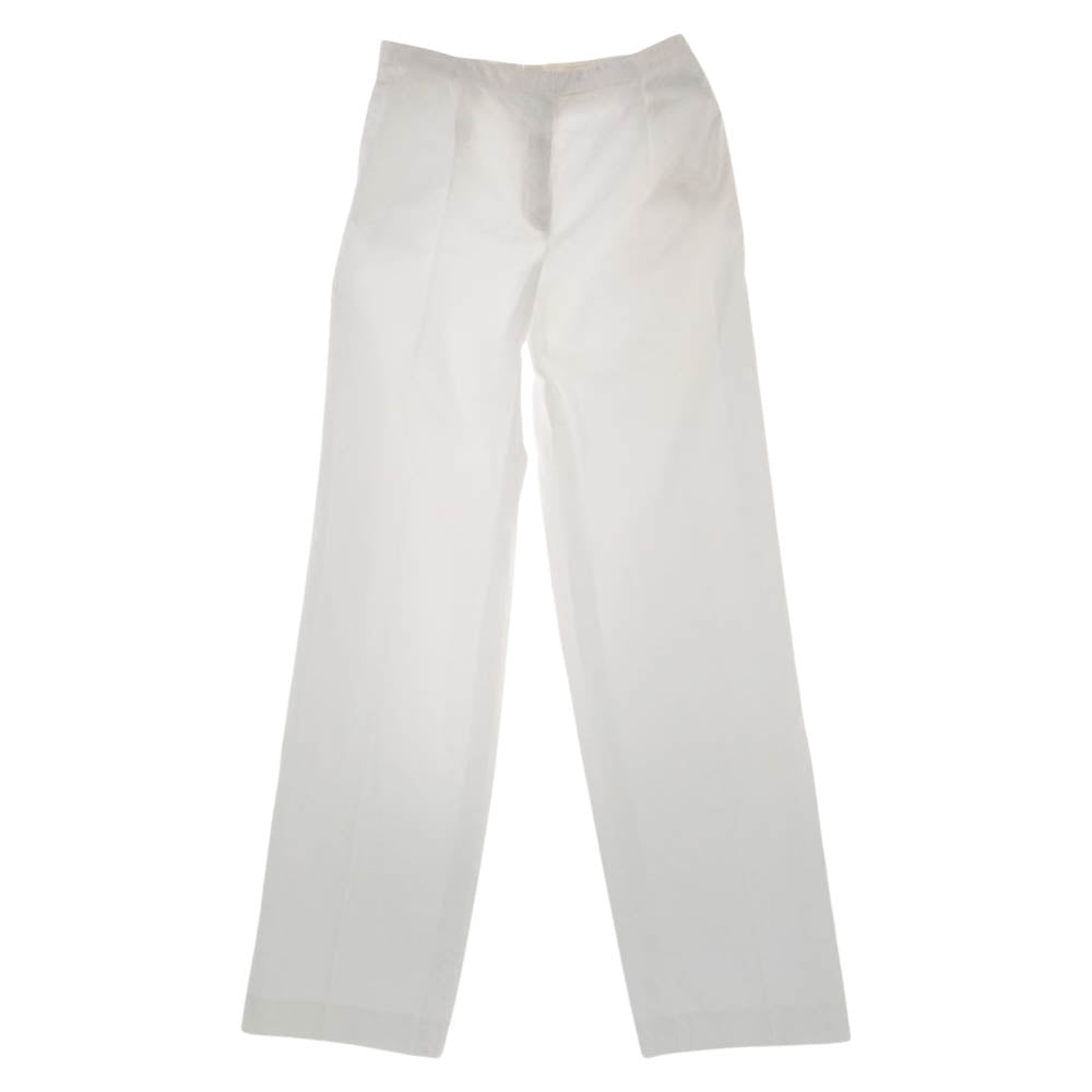 JIL SANDER ジルサンダー 301000 フルレングス ワイドストレート 1タック パンツ ホワイト系【中古】