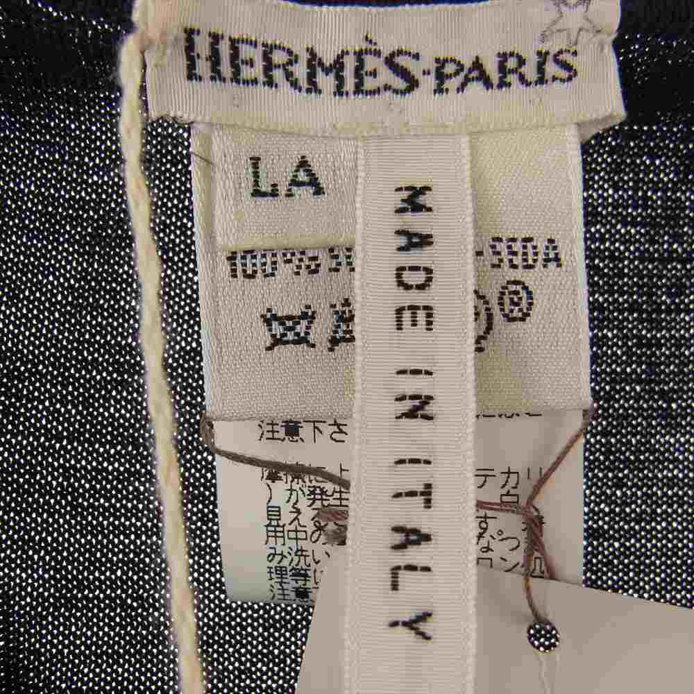 HERMES エルメス マルジェラ期 PULL ENCOLURE RONDE SOIRE RAYURES NERVURE NOIR 立体裁断 プルオーバ― ニット カットソー ダークネイビー系【新古品】【未使用】【中古】