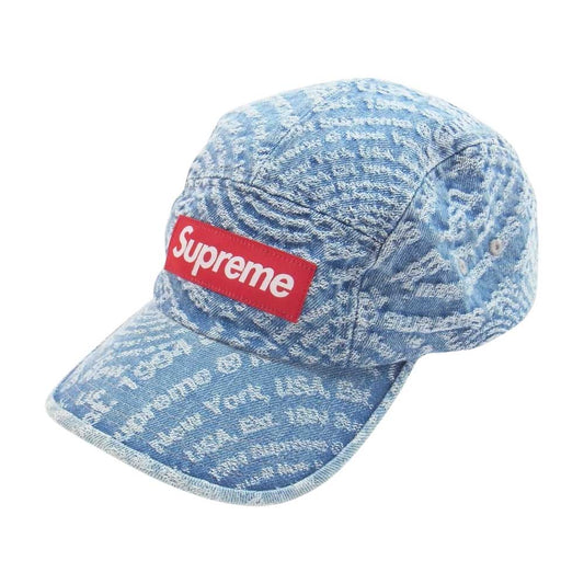 Supreme シュプリーム 21AW Circles Jacquard Denim Camp Cap サークル ジャガード デニム キャンプ キャップ インディゴブルー系【中古】