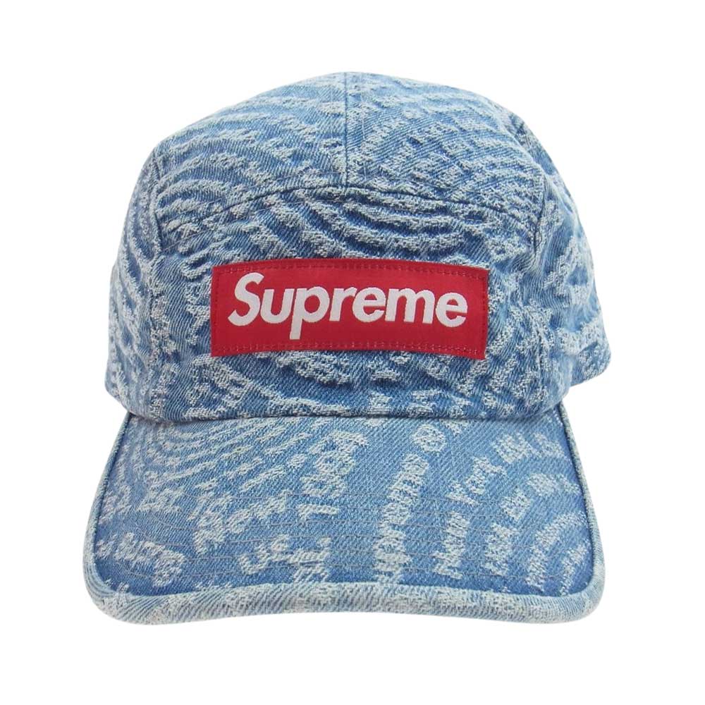 Supreme シュプリーム 21AW Circles Jacquard Denim Camp Cap サークル ジャガード デニム キャンプ キャップ インディゴブルー系【中古】