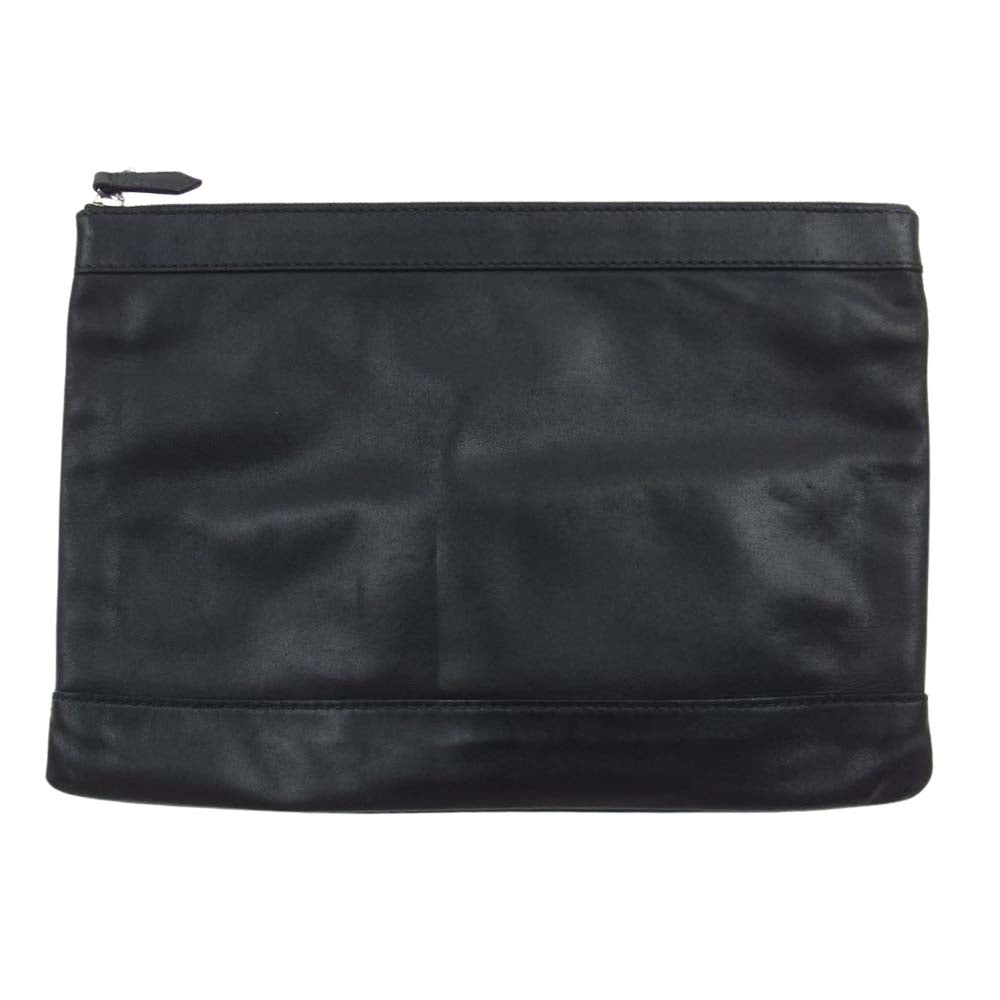 BALENCIAGA バレンシアガ 373834 パンチングロゴ レザー クラッチバッグ ブラック系【中古】