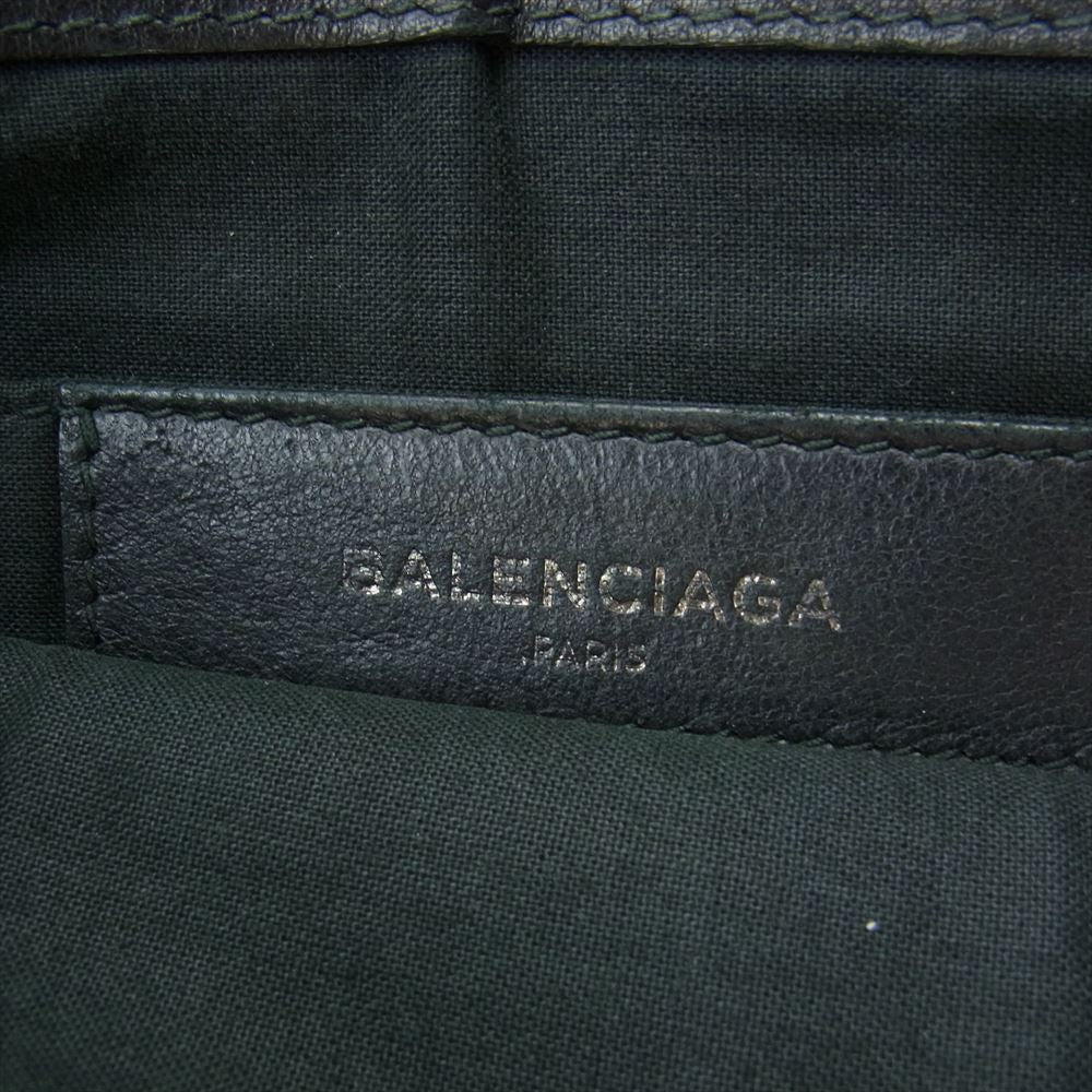 BALENCIAGA バレンシアガ 373834 パンチングロゴ レザー クラッチバッグ ブラック系【中古】